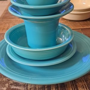 COPY - COPY - Turquoise 7pc fiestaware place setting